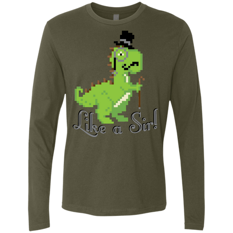 T-Shirts Military Green / S LikeASir T-Rex Men's Premium Long Sleeve
