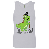 T-Shirts Heather Grey / S LikeASir T-Rex Men's Premium Tank Top