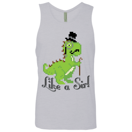 T-Shirts Heather Grey / S LikeASir T-Rex Men's Premium Tank Top