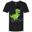 T-Shirts Black / X-Small LikeASir T-Rex Men's Premium V-Neck