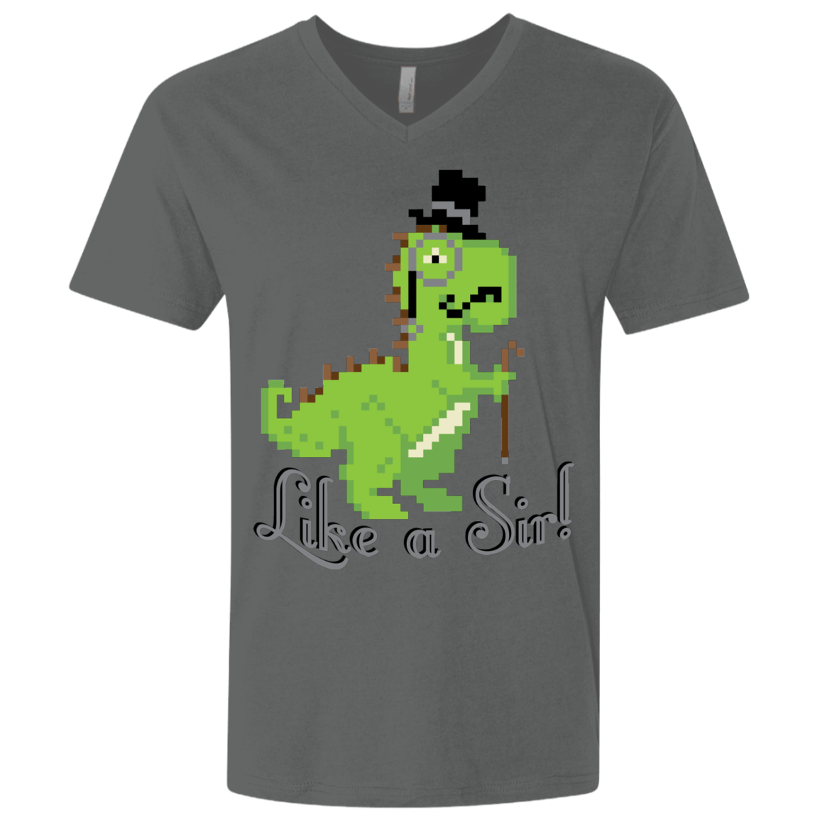T-Shirts Heavy Metal / X-Small LikeASir T-Rex Men's Premium V-Neck