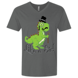 T-Shirts Heavy Metal / X-Small LikeASir T-Rex Men's Premium V-Neck