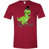 T-Shirts Cardinal Red / S LikeASir T-Rex Men's Semi-Fitted Softstyle