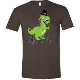 T-Shirts Dark Chocolate / S LikeASir T-Rex Men's Semi-Fitted Softstyle