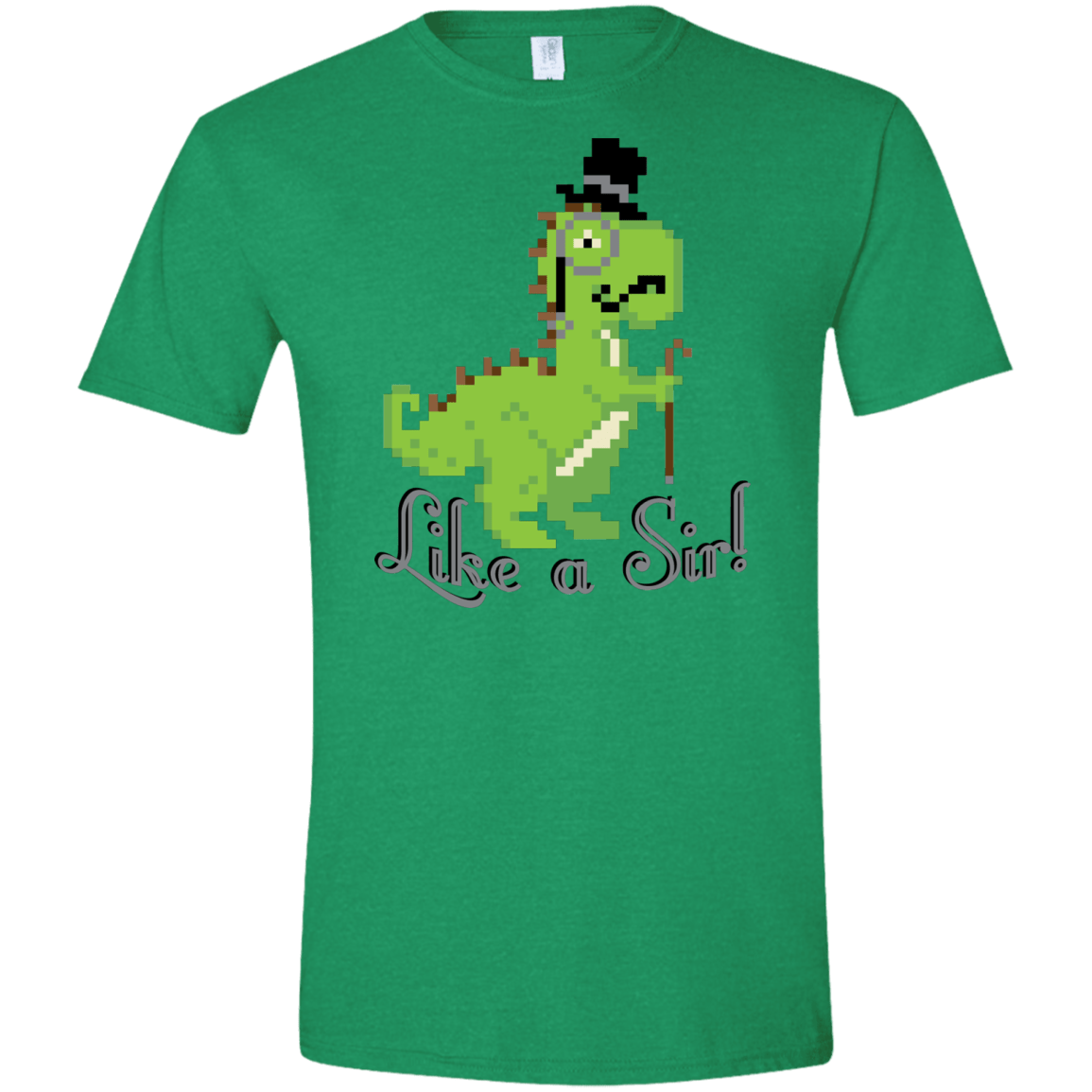 T-Shirts Heather Irish Green / S LikeASir T-Rex Men's Semi-Fitted Softstyle
