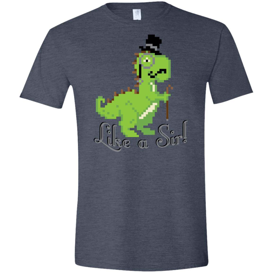 T-Shirts Heather Navy / S LikeASir T-Rex Men's Semi-Fitted Softstyle