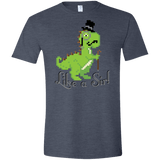 T-Shirts Heather Navy / S LikeASir T-Rex Men's Semi-Fitted Softstyle