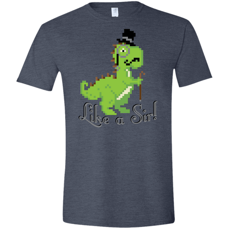 T-Shirts Heather Navy / S LikeASir T-Rex Men's Semi-Fitted Softstyle
