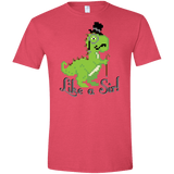 T-Shirts Heather Red / S LikeASir T-Rex Men's Semi-Fitted Softstyle