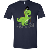 T-Shirts Navy / X-Small LikeASir T-Rex Men's Semi-Fitted Softstyle