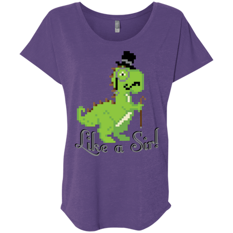 T-Shirts Purple Rush / X-Small LikeASir T-Rex Triblend Dolman Sleeve