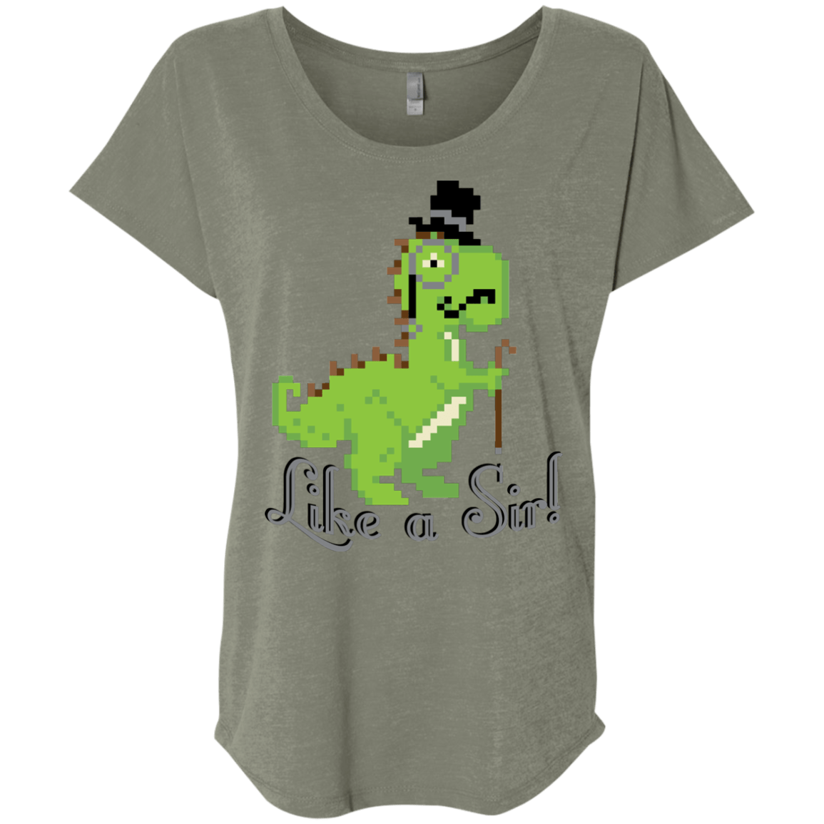 T-Shirts Venetian Grey / X-Small LikeASir T-Rex Triblend Dolman Sleeve