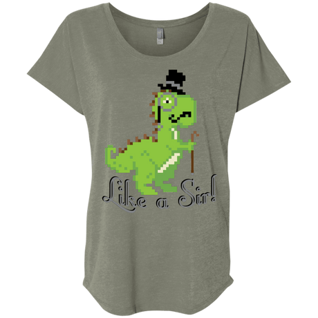 T-Shirts Venetian Grey / X-Small LikeASir T-Rex Triblend Dolman Sleeve