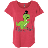 T-Shirts Vintage Red / X-Small LikeASir T-Rex Triblend Dolman Sleeve