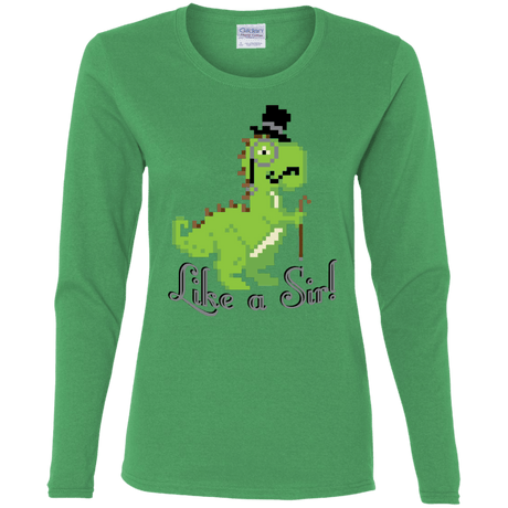 T-Shirts Irish Green / S LikeASir T-Rex Women's Long Sleeve T-Shirt
