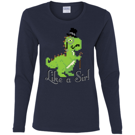 T-Shirts Navy / S LikeASir T-Rex Women's Long Sleeve T-Shirt