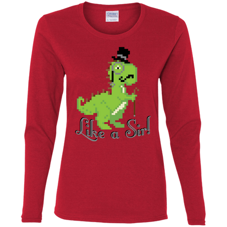 T-Shirts Red / S LikeASir T-Rex Women's Long Sleeve T-Shirt