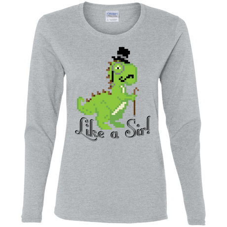 T-Shirts Sport Grey / S LikeASir T-Rex Women's Long Sleeve T-Shirt