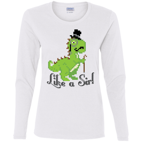 T-Shirts White / S LikeASir T-Rex Women's Long Sleeve T-Shirt