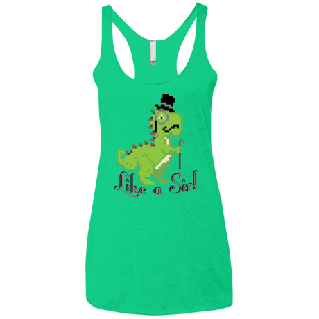 T-Shirts Envy / X-Small LikeASir T-Rex Women's Triblend Racerback Tank
