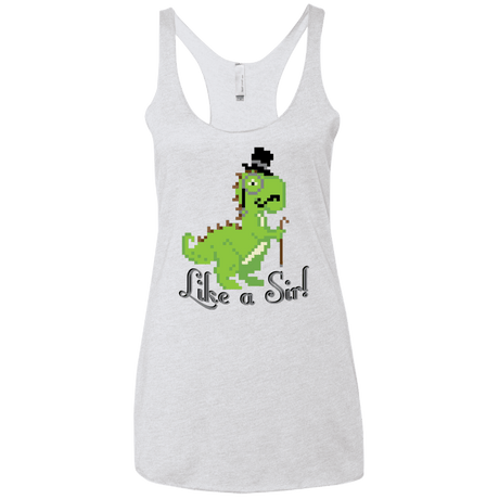 T-Shirts Heather White / X-Small LikeASir T-Rex Women's Triblend Racerback Tank