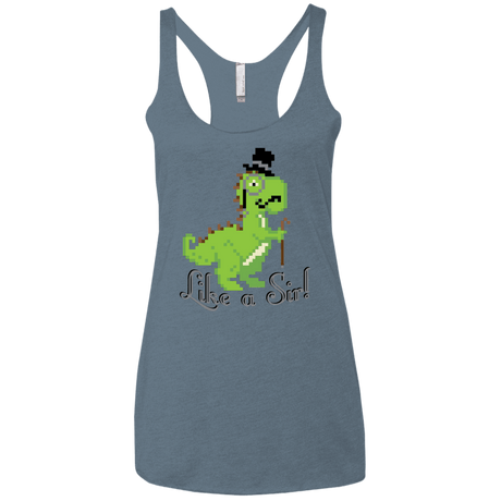 T-Shirts Indigo / X-Small LikeASir T-Rex Women's Triblend Racerback Tank
