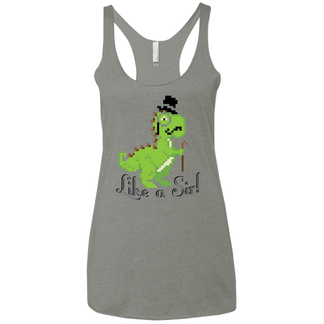 T-Shirts Venetian Grey / X-Small LikeASir T-Rex Women's Triblend Racerback Tank