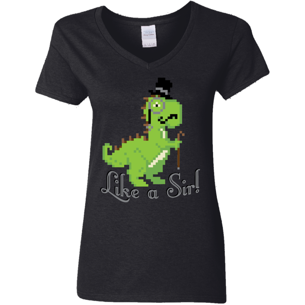 T-Shirts Black / S LikeASir T-Rex Women's V-Neck T-Shirt