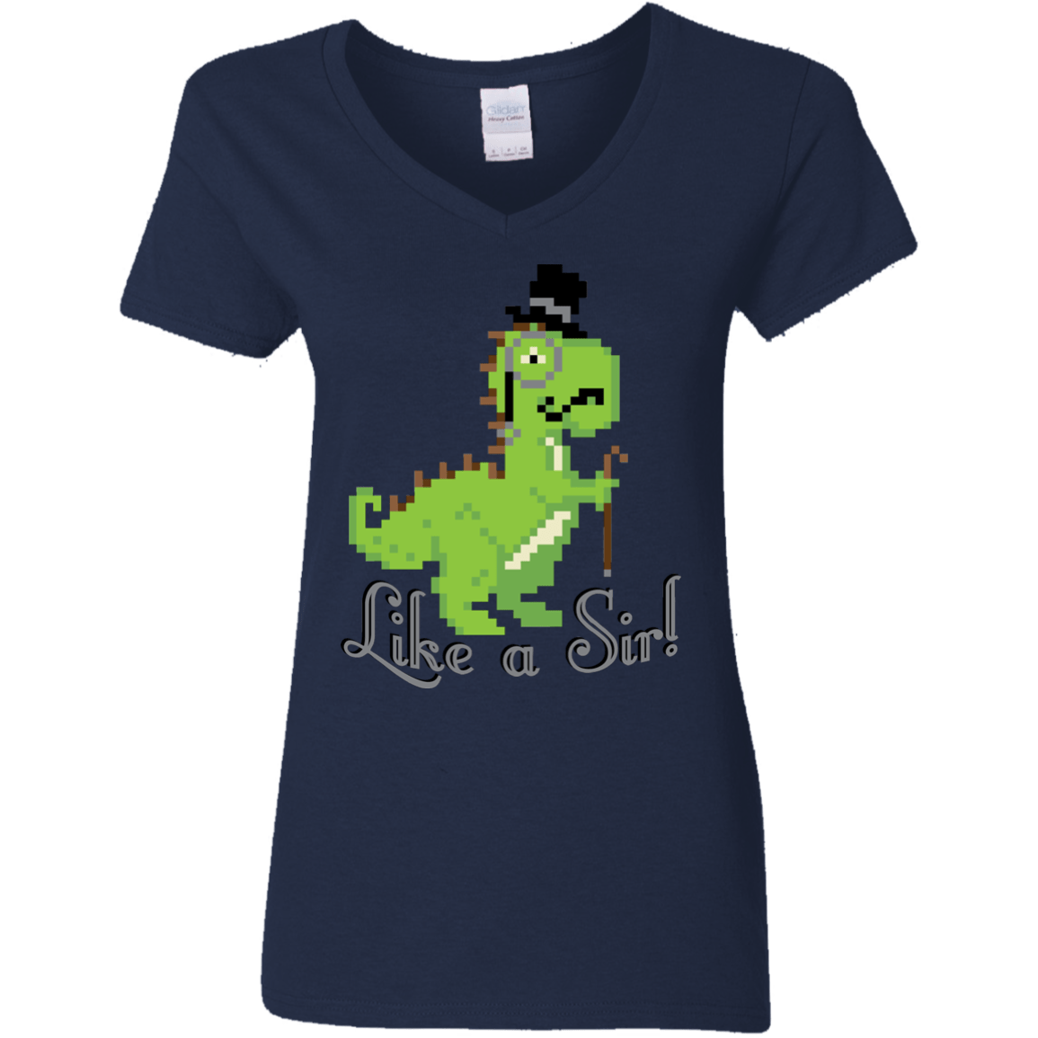 T-Shirts Navy / S LikeASir T-Rex Women's V-Neck T-Shirt