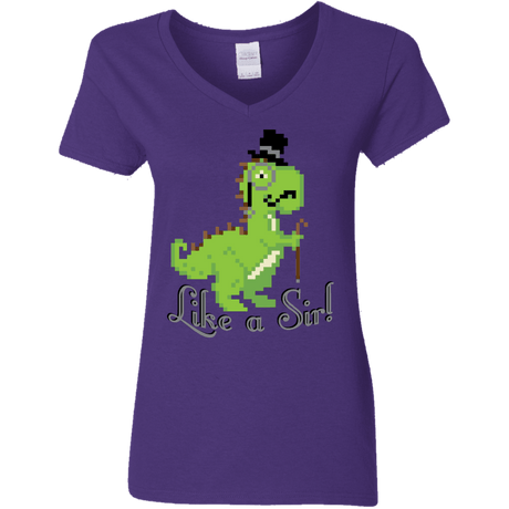 T-Shirts Purple / S LikeASir T-Rex Women's V-Neck T-Shirt