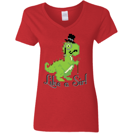 T-Shirts Red / S LikeASir T-Rex Women's V-Neck T-Shirt