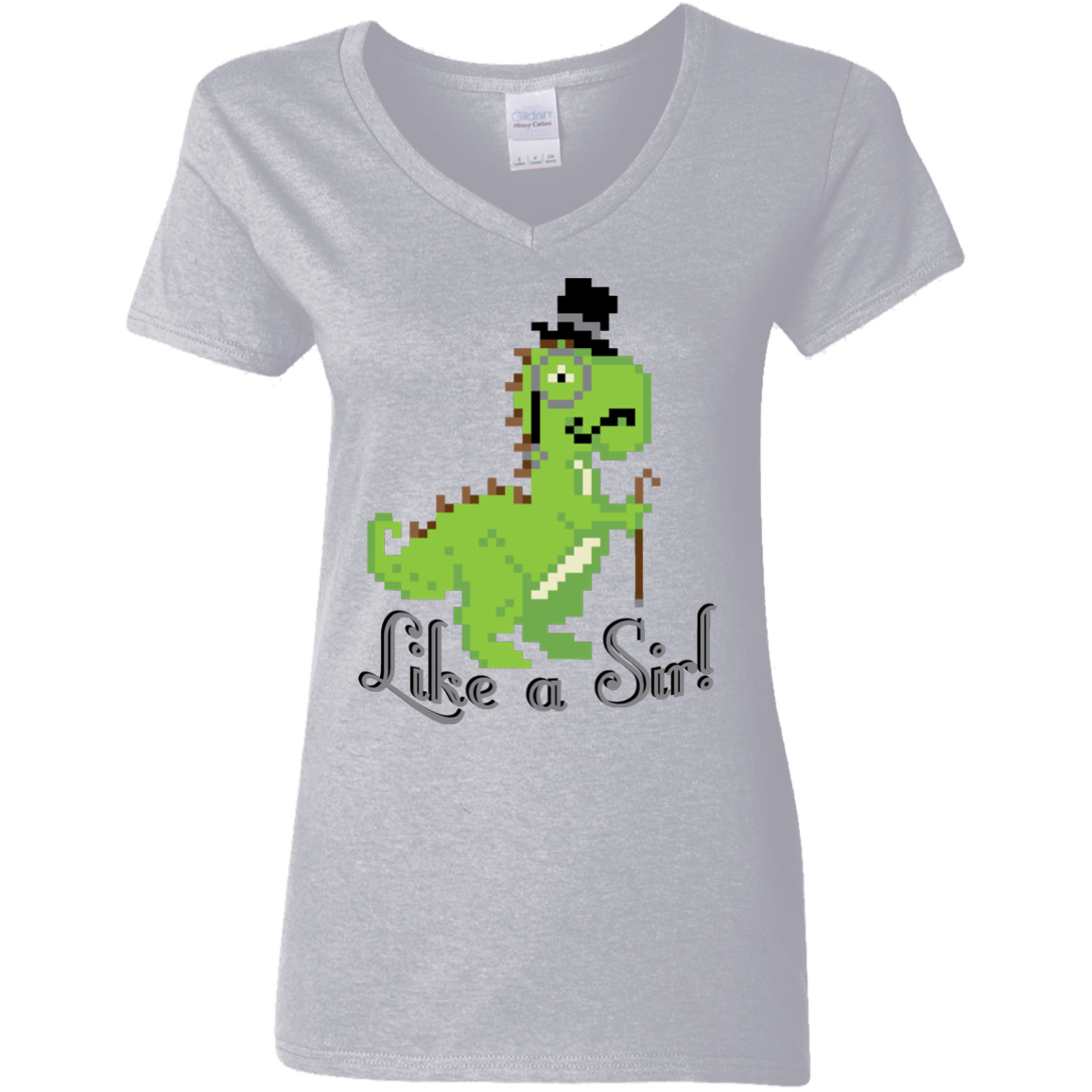 T-Shirts Sport Grey / S LikeASir T-Rex Women's V-Neck T-Shirt