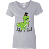 T-Shirts Sport Grey / S LikeASir T-Rex Women's V-Neck T-Shirt