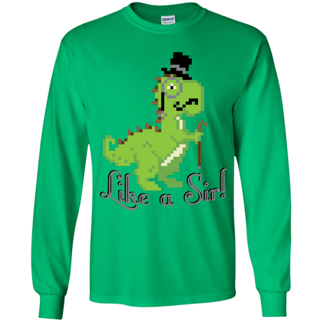 T-Shirts Irish Green / YS LikeASir T-Rex Youth Long Sleeve T-Shirt