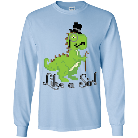 T-Shirts Light Blue / YS LikeASir T-Rex Youth Long Sleeve T-Shirt