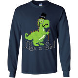 T-Shirts Navy / YS LikeASir T-Rex Youth Long Sleeve T-Shirt