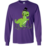 T-Shirts Purple / YS LikeASir T-Rex Youth Long Sleeve T-Shirt