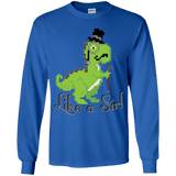 T-Shirts Royal / YS LikeASir T-Rex Youth Long Sleeve T-Shirt
