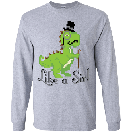 T-Shirts Sport Grey / YS LikeASir T-Rex Youth Long Sleeve T-Shirt