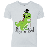 T-Shirts Heather White / YXS LikeASir T-Rex Youth Triblend T-Shirt