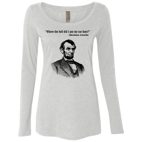 T-Shirts Heather White / Small Lincoln car keys Women's Triblend Long Sleeve Shirt