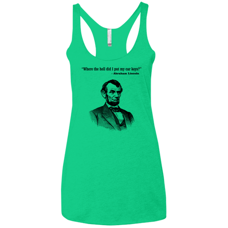T-Shirts Envy / X-Small Lincoln car keys Women's Triblend Racerback Tank