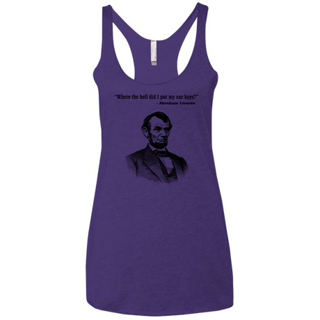 T-Shirts Purple Rush / X-Small Lincoln car keys Women's Triblend Racerback Tank