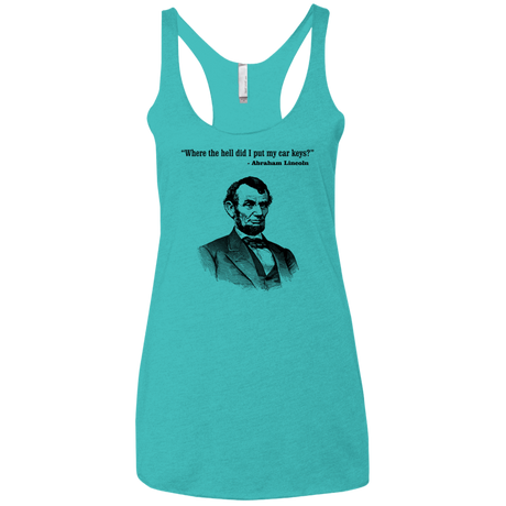 T-Shirts Tahiti Blue / X-Small Lincoln car keys Women's Triblend Racerback Tank