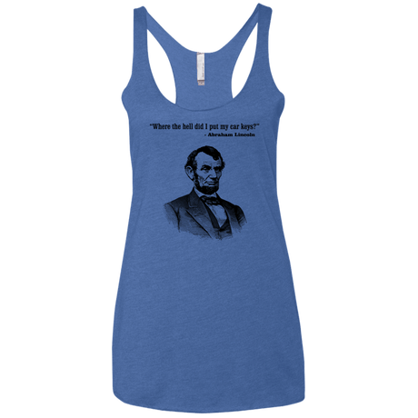T-Shirts Vintage Royal / X-Small Lincoln car keys Women's Triblend Racerback Tank