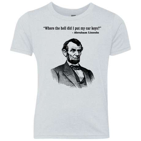 T-Shirts Heather White / YXS Lincoln car keys Youth Triblend T-Shirt