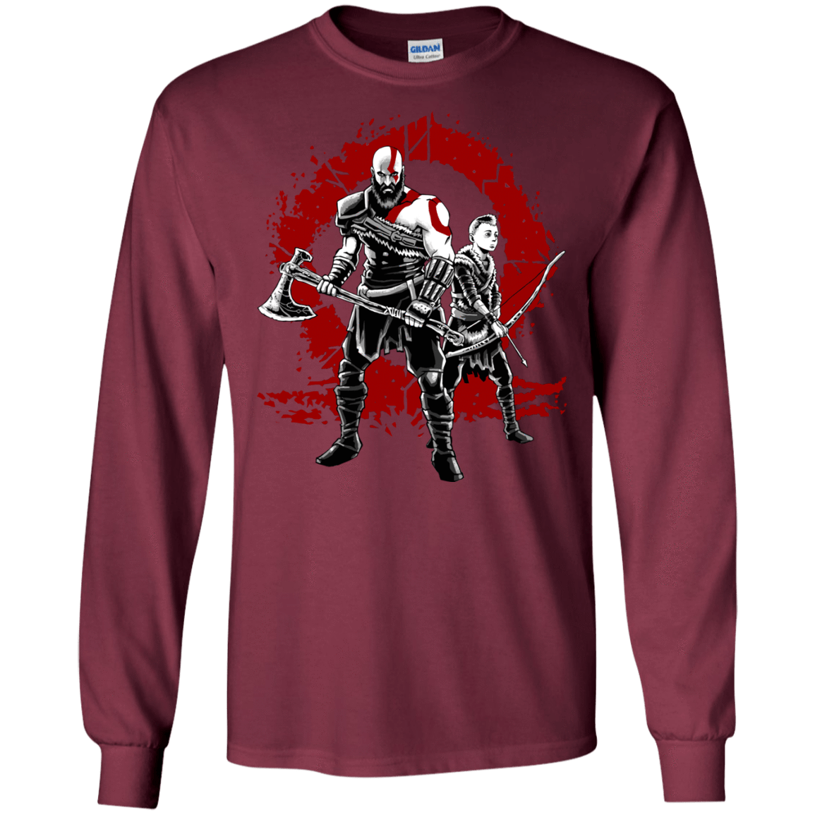 T-Shirts Maroon / S Lineage of War Men's Long Sleeve T-Shirt