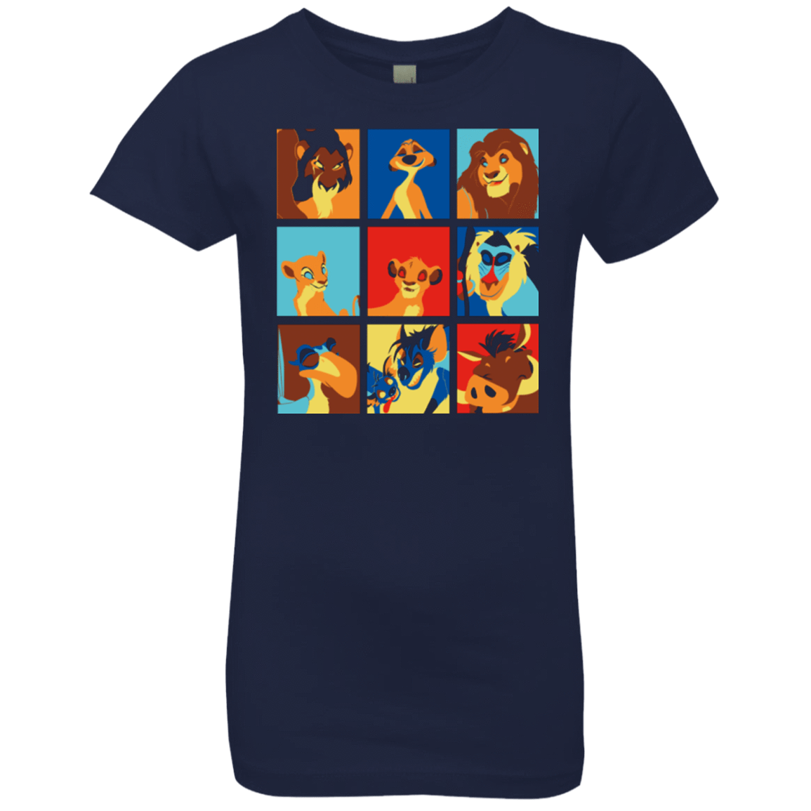 T-Shirts Midnight Navy / YXS Lion Pop Girls Premium T-Shirt