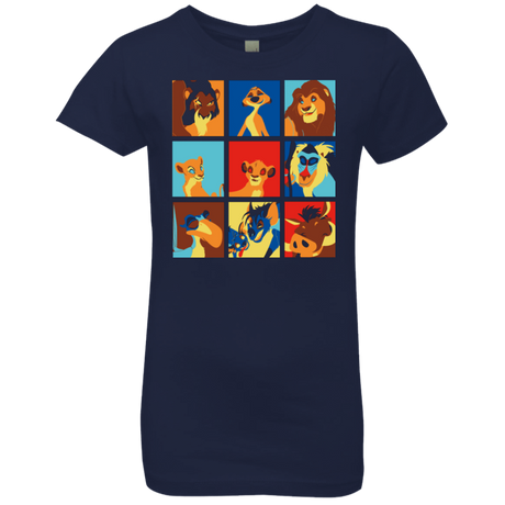 T-Shirts Midnight Navy / YXS Lion Pop Girls Premium T-Shirt