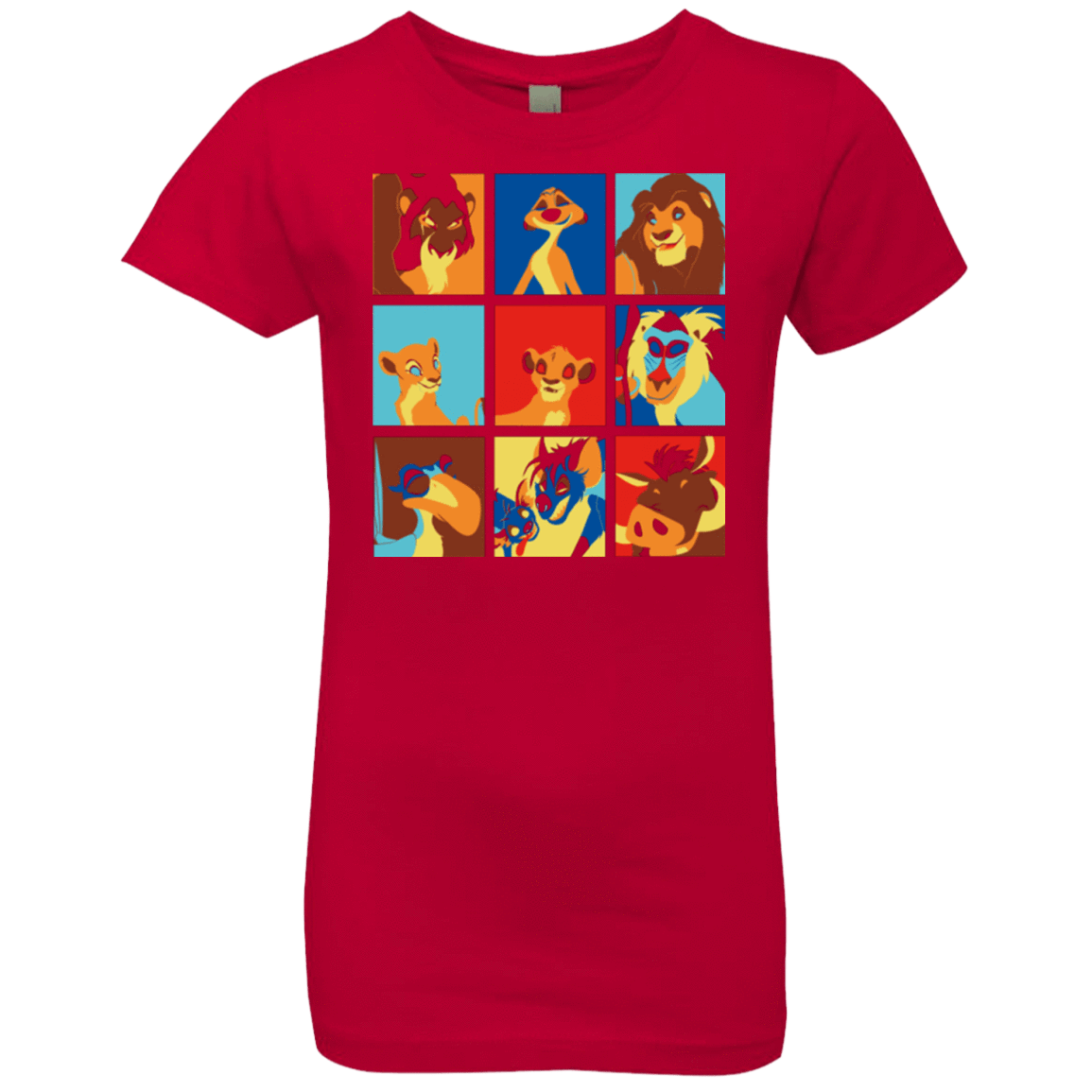 T-Shirts Red / YXS Lion Pop Girls Premium T-Shirt